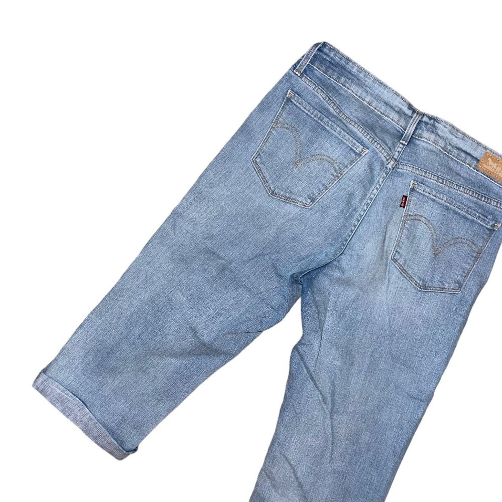 Levis Light Wash Cuffed Capris Jeans Petites Womens 12P 16 - Picture 6 of 8